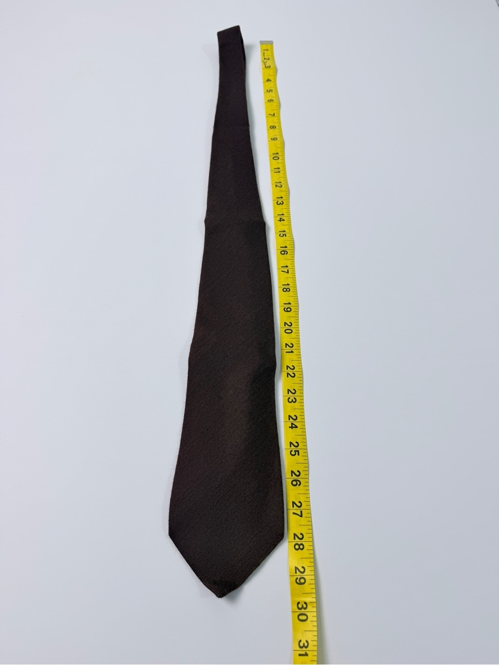 Banana Republic Brown Wool Silk Tie Made In Italy Solid Textured Necktie Mens - Picture 5 of 8